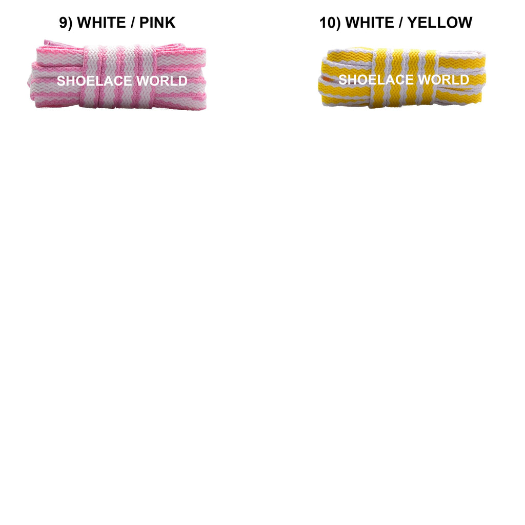 Two Tone Racer Pattern Flat Shoelaces