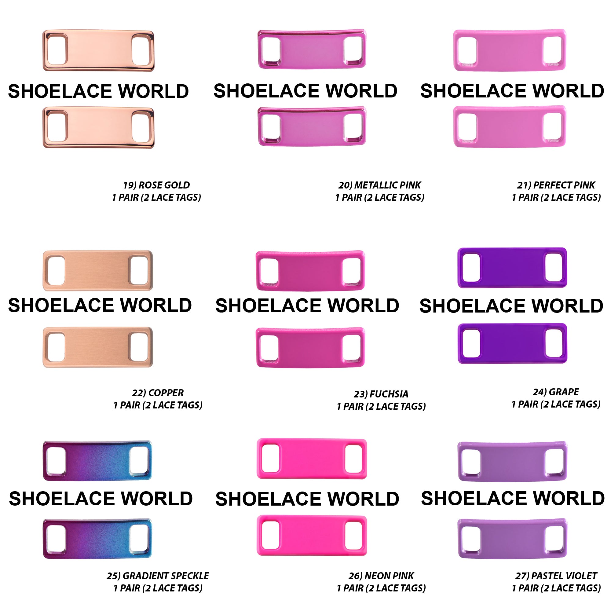 Metal Shoelace 1.25  Lace Tags