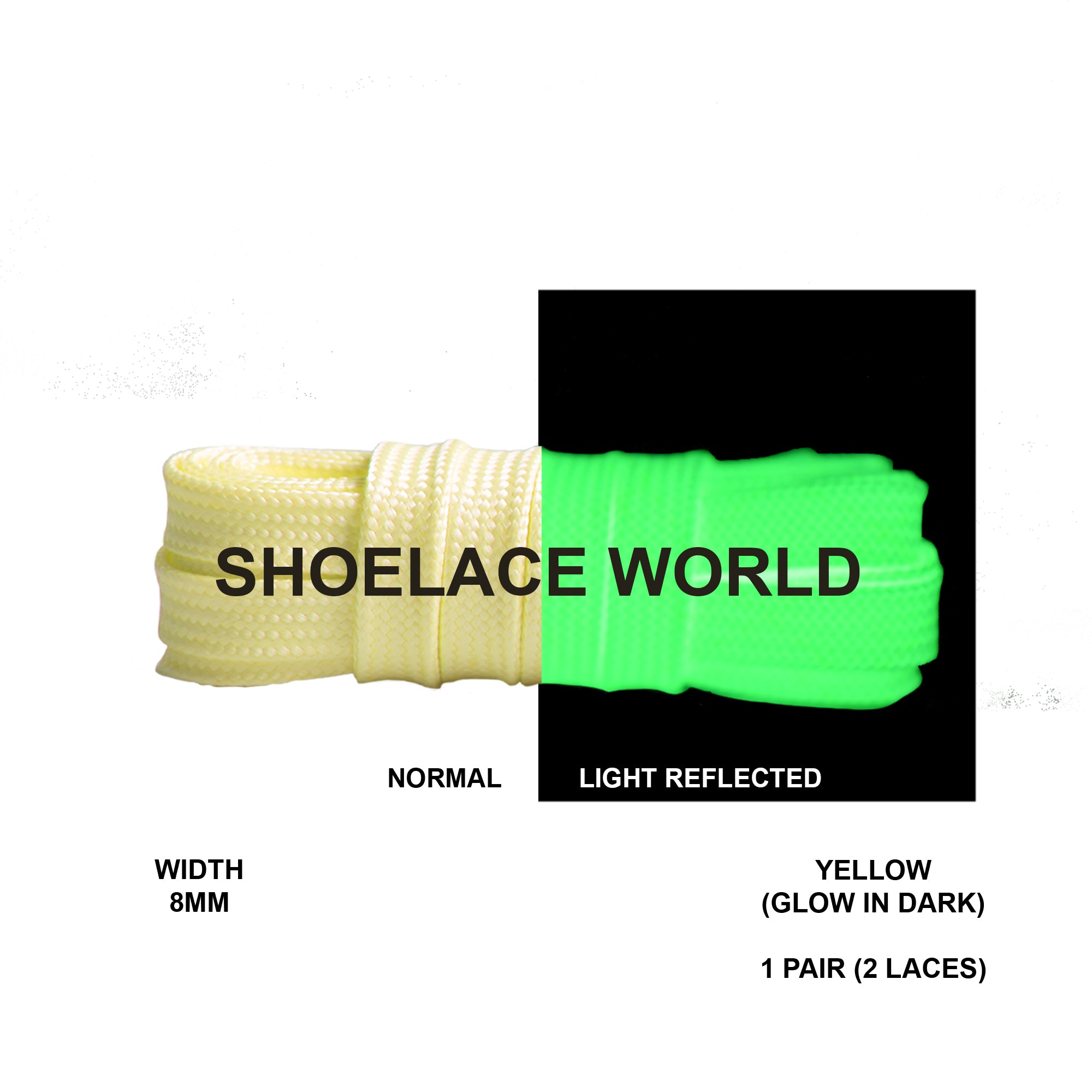 Flat Glow In Dark Shoelaces
