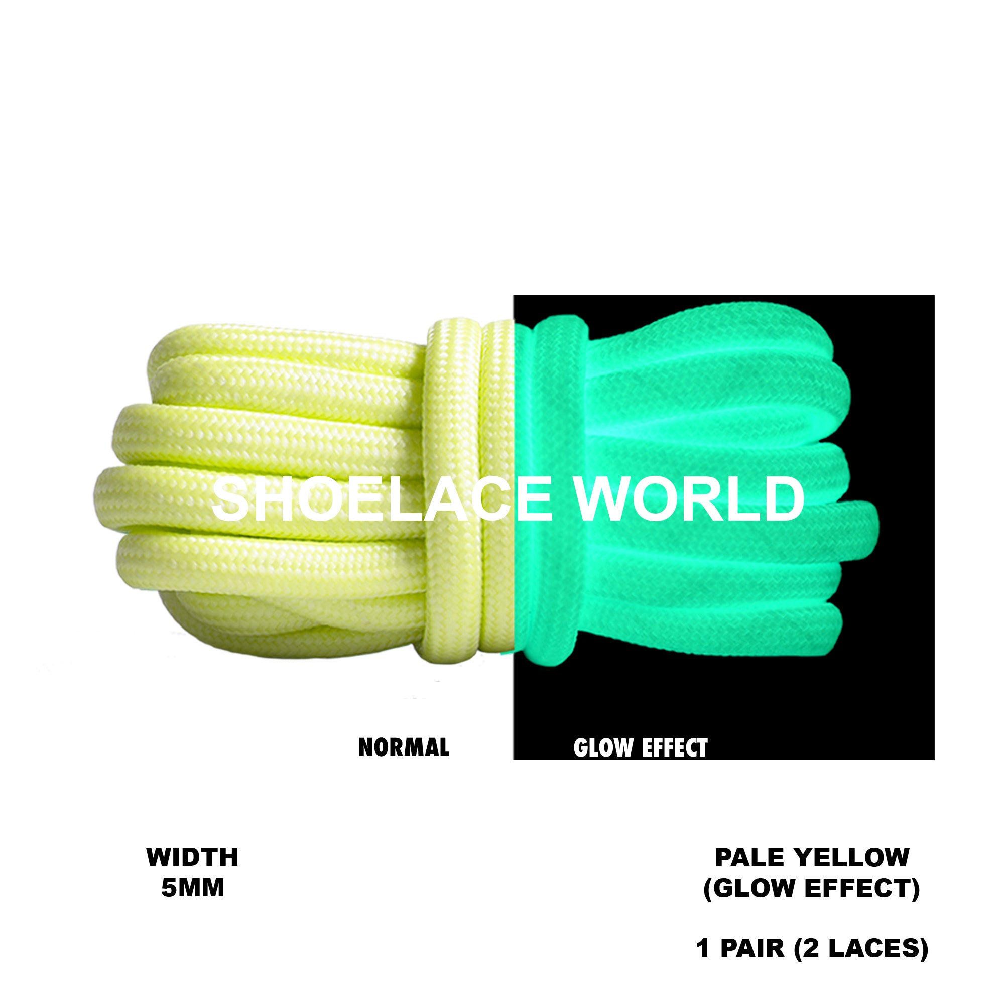 Classic Rope Glow In Dark Shoelaces