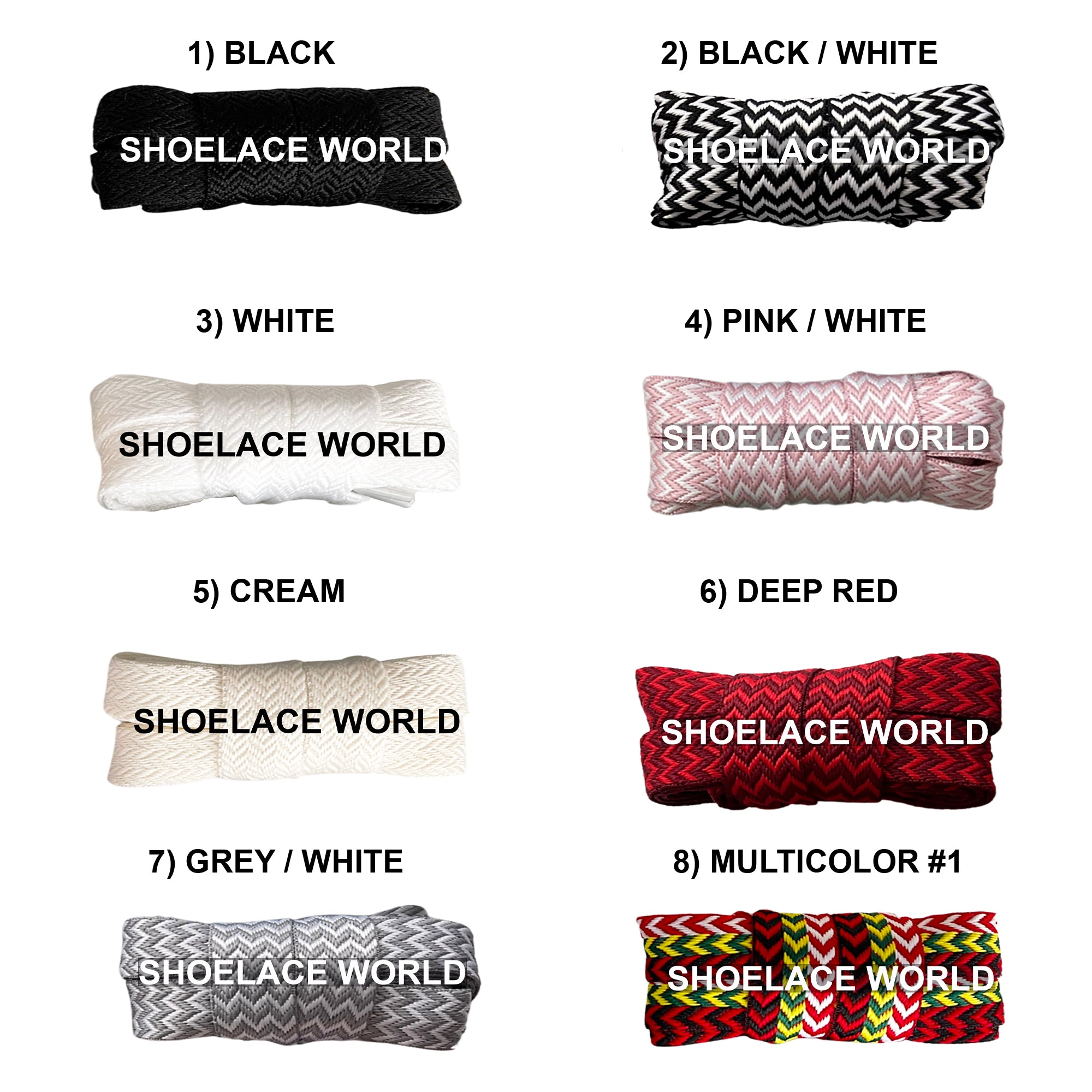 Premium Extra Wide W-Threaded Flat Shoelaces