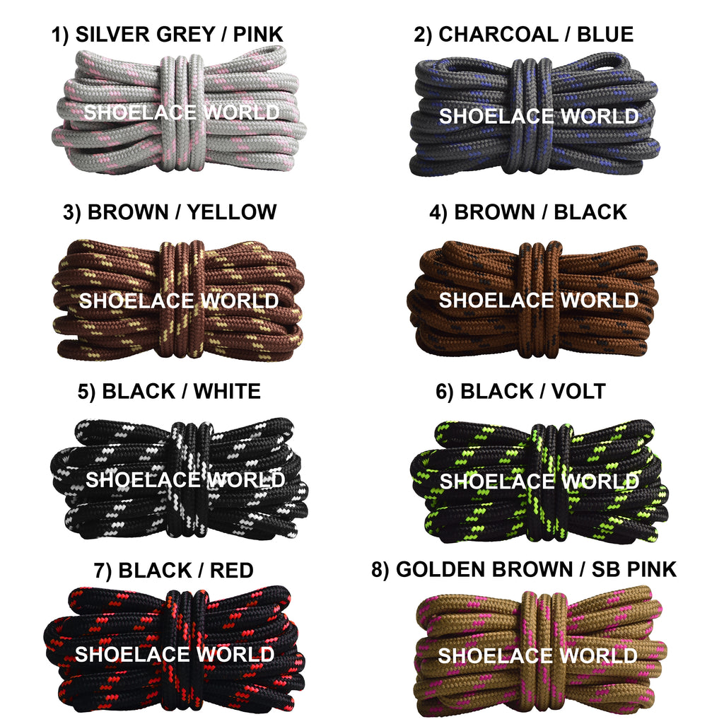 Round Hiking Boot Shoelaces