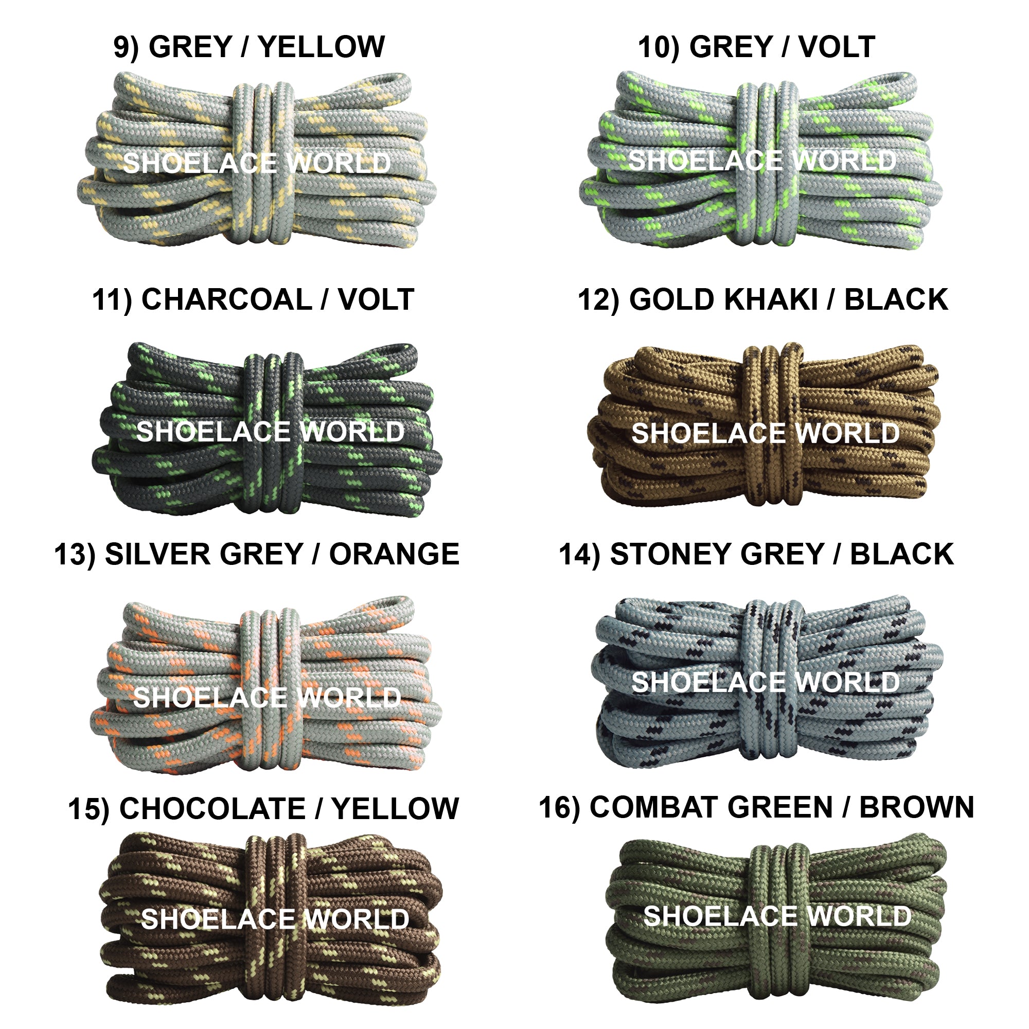 Round Hiking Boot Shoelaces