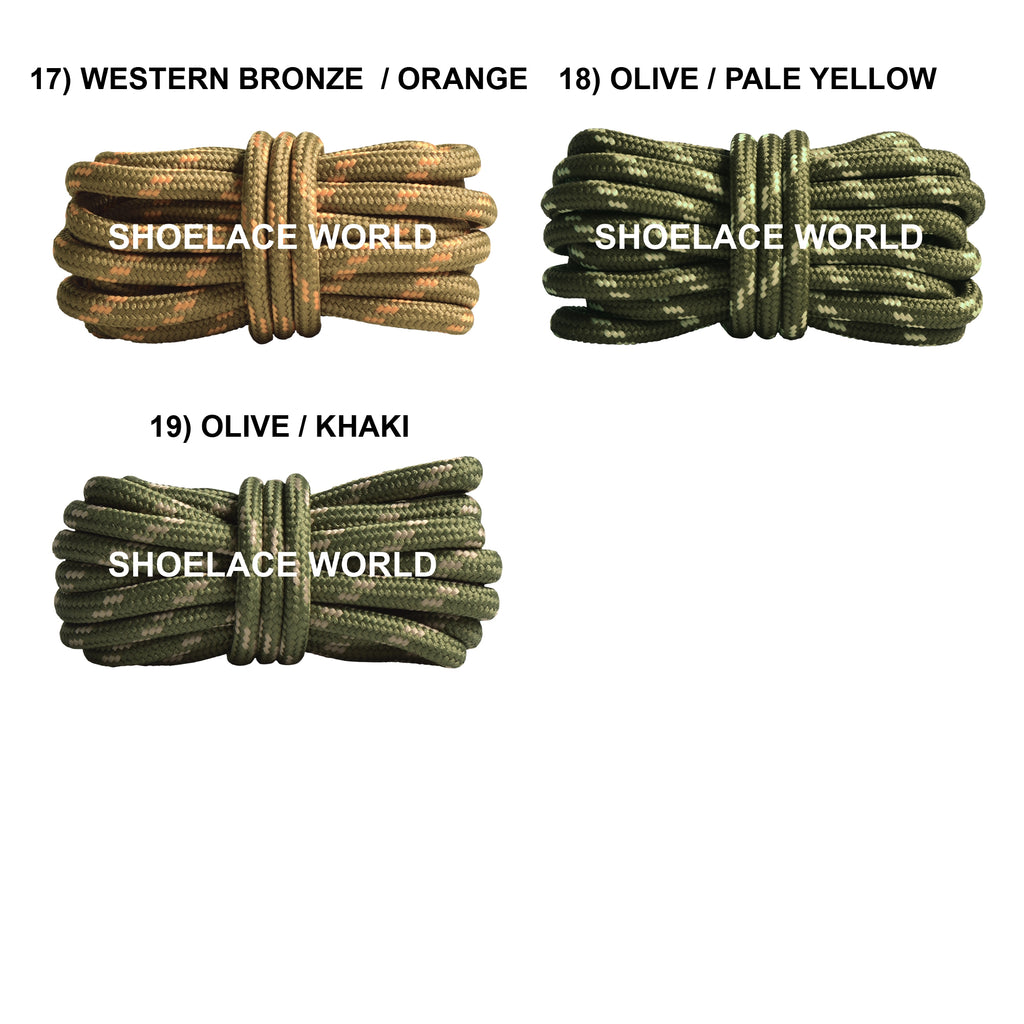 Round Hiking Boot Shoelaces