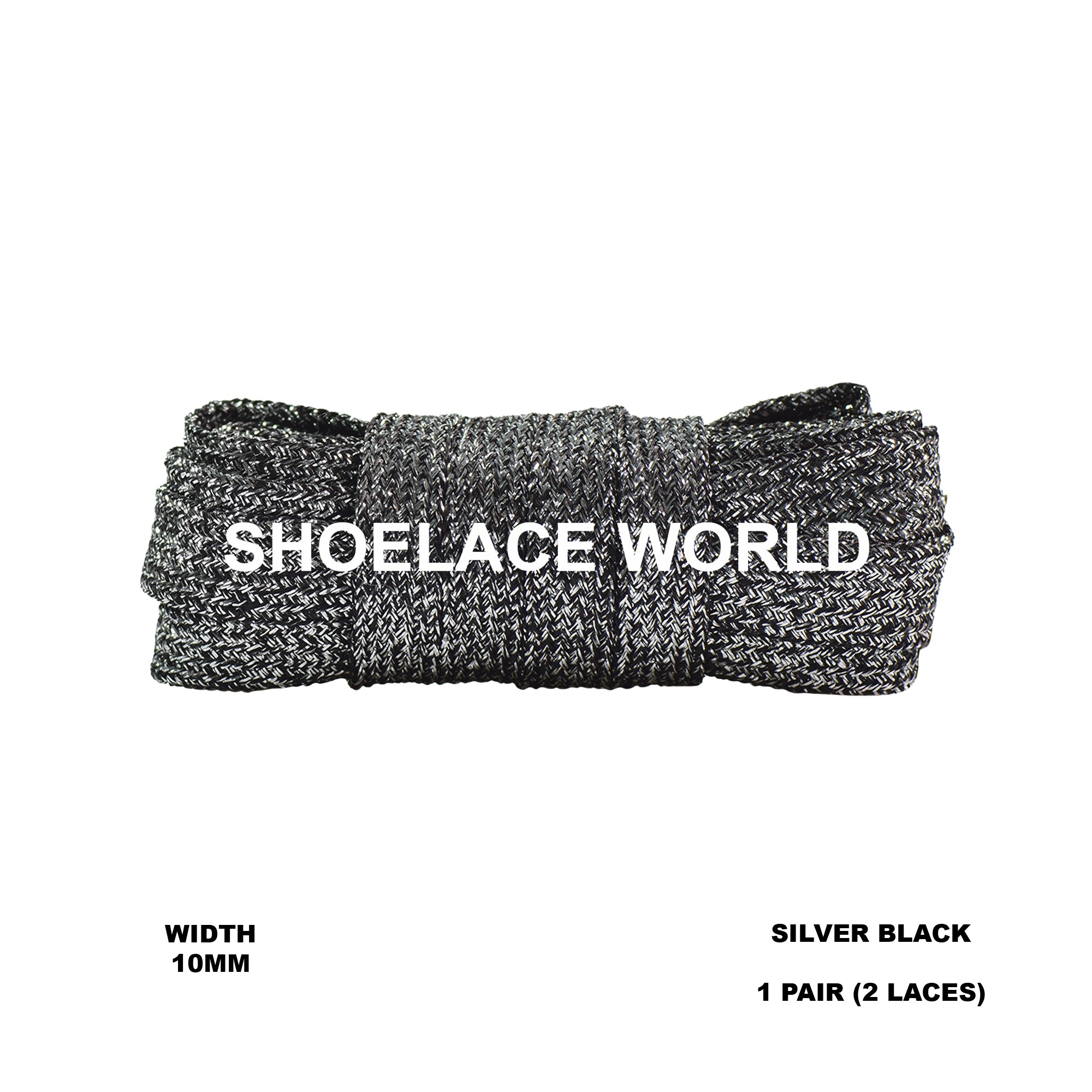 Wide Glitter Flat Shoelaces
