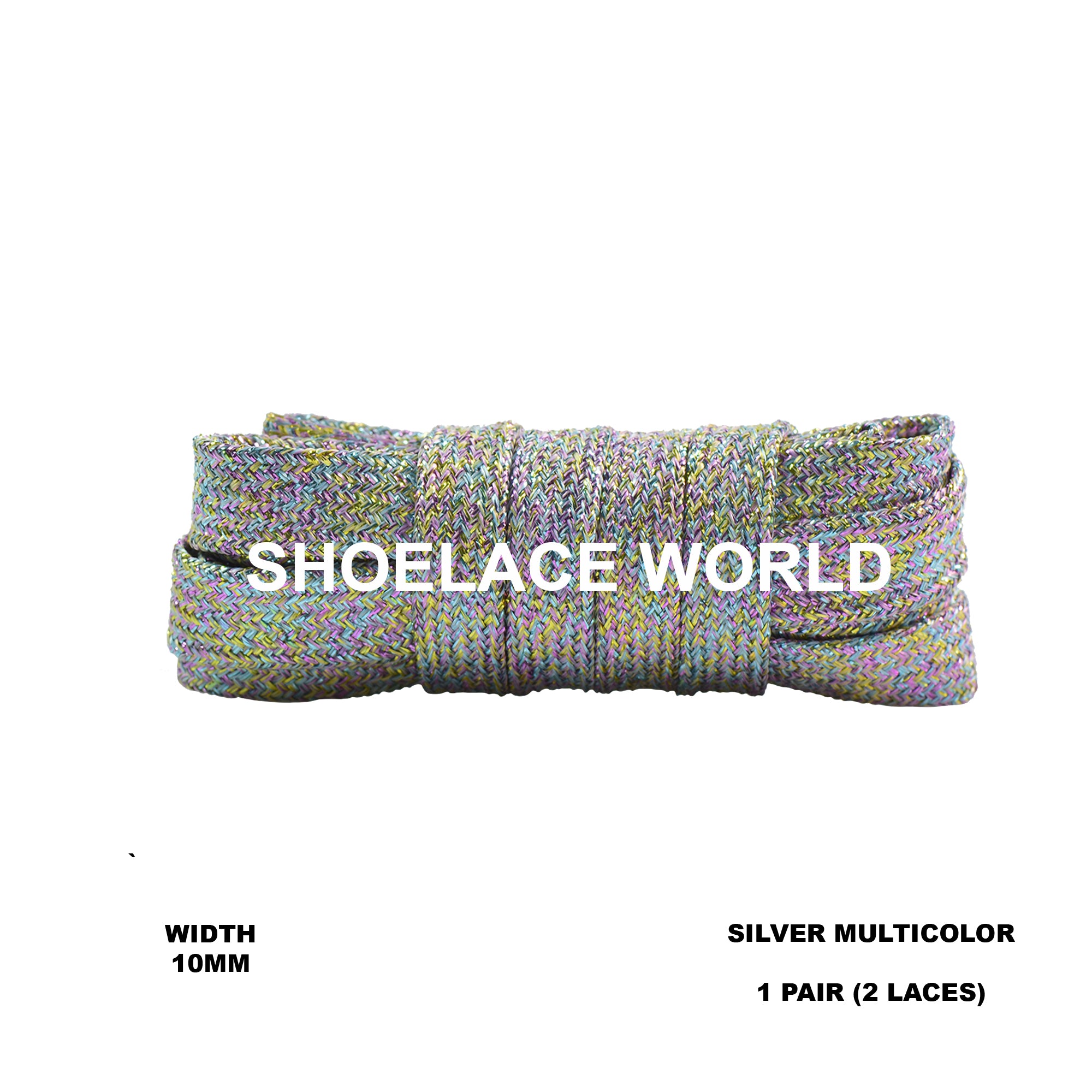 Wide Glitter Flat Shoelaces