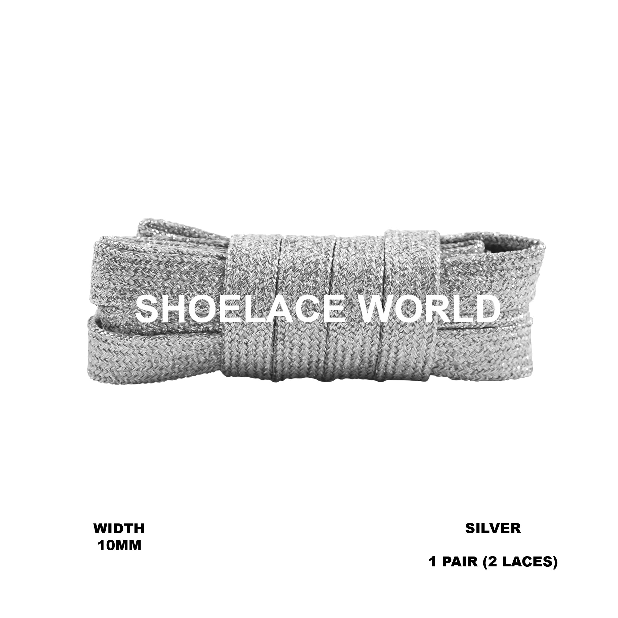 Wide Glitter Flat Shoelaces
