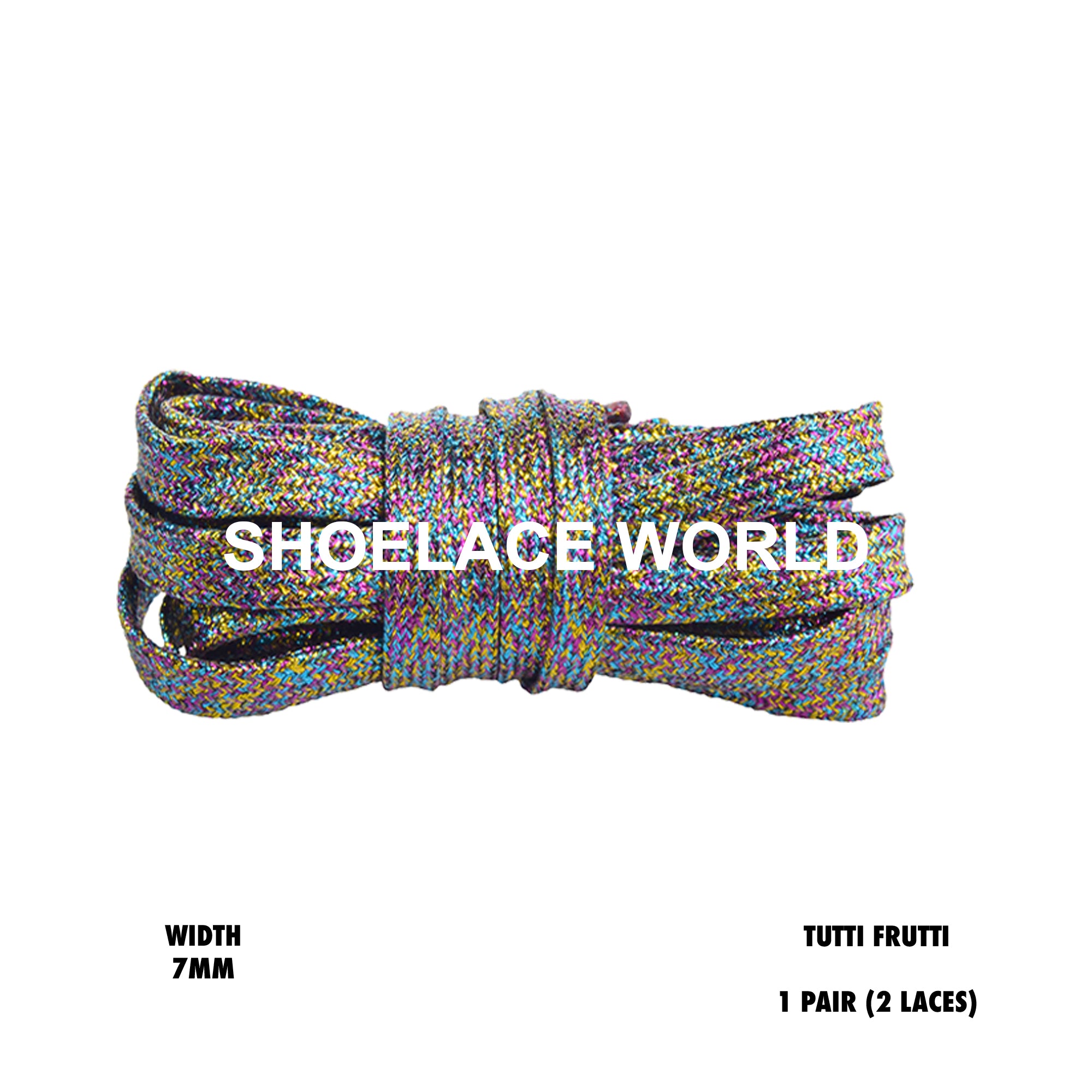 Slim Glitter Flat Shoelaces
