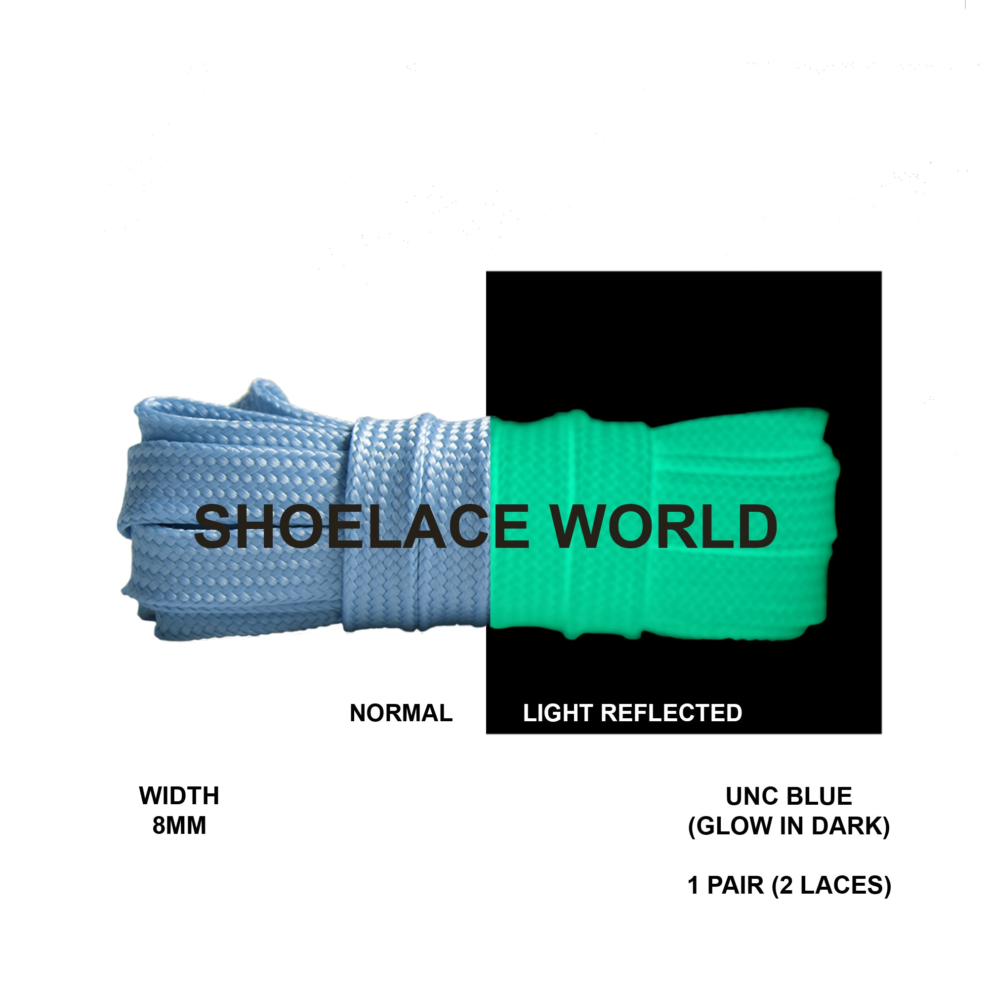 Flat Glow In Dark Shoelaces