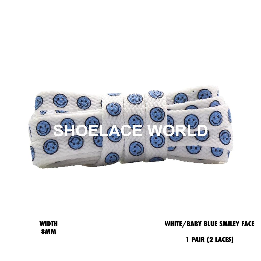 Flat Smiley Face Printed Shoelaces