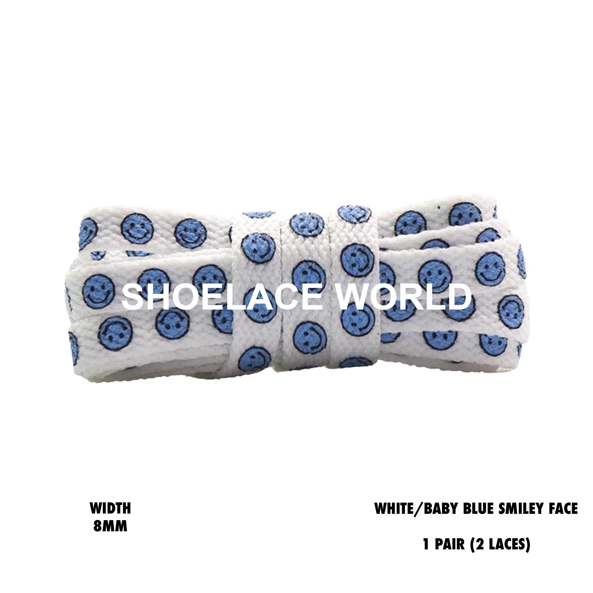 Flat Smiley Face Printed Shoelaces