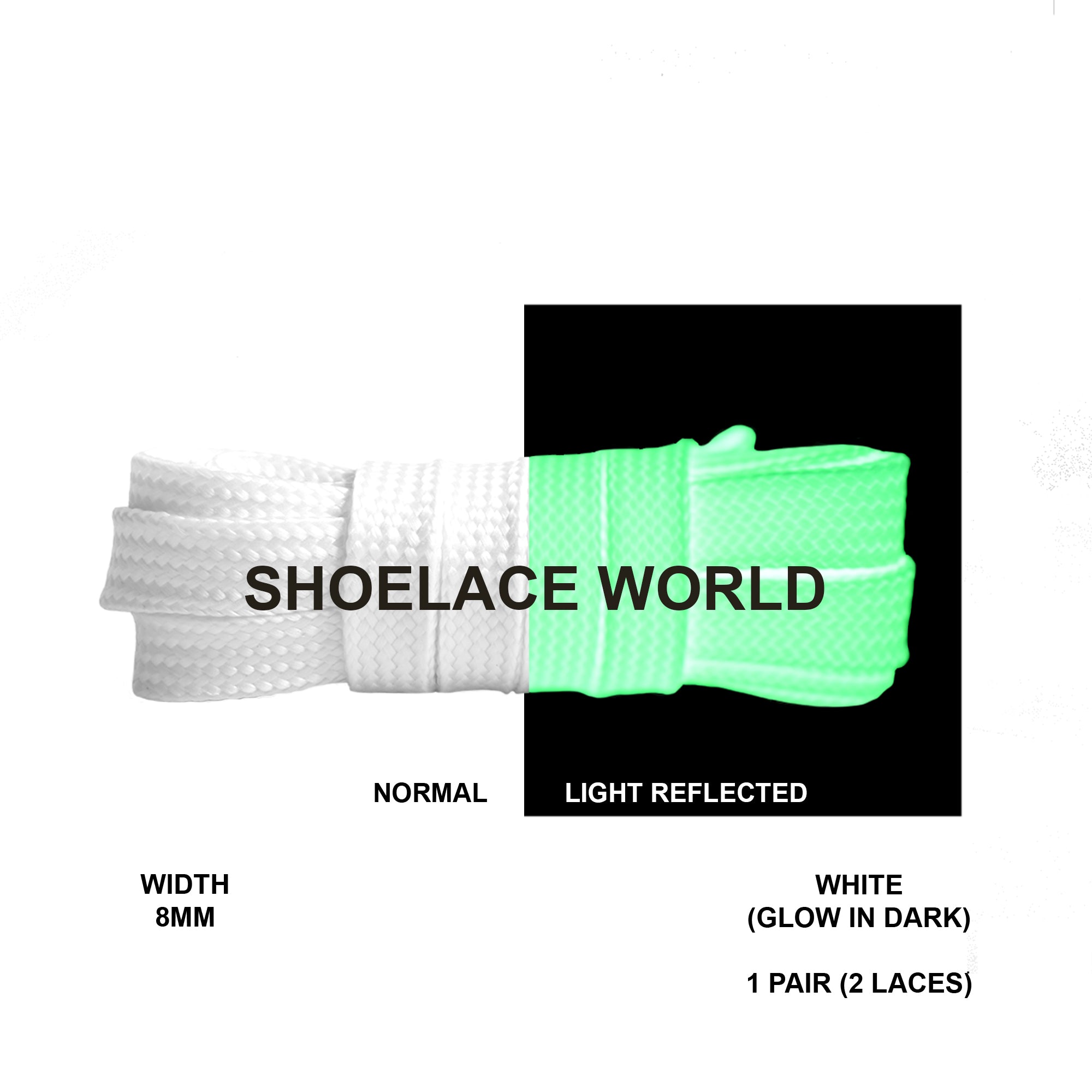 Flat Glow In Dark Shoelaces