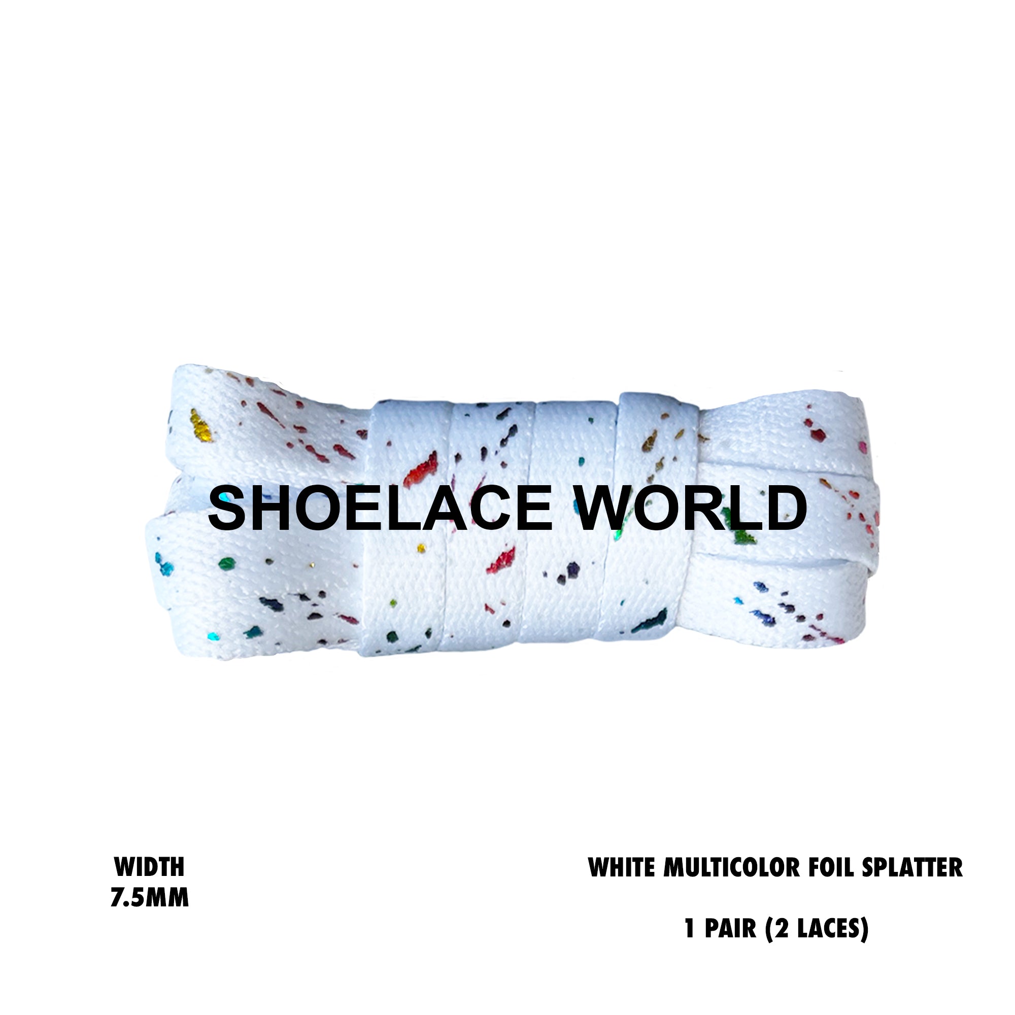 Foil Splatter Flat Shoelaces