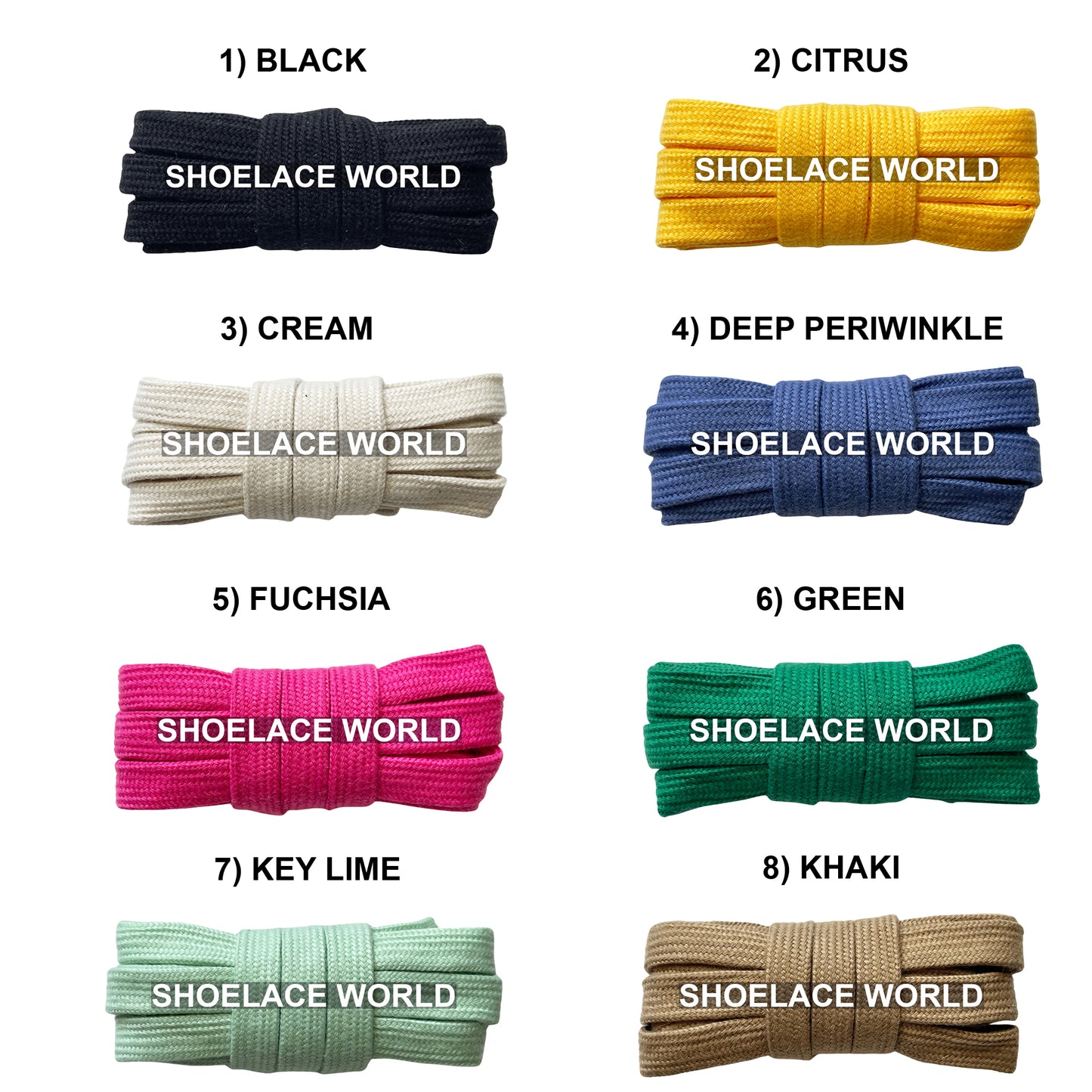 Wide Cotton Flat Shoelaces