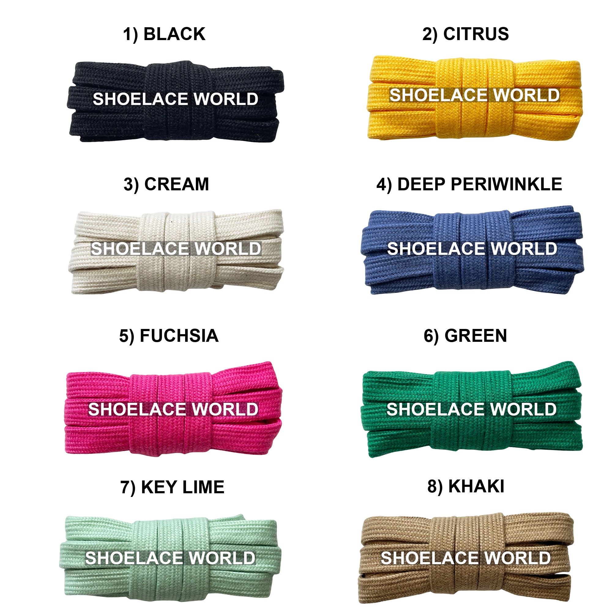 Wide Cotton Flat Shoelaces