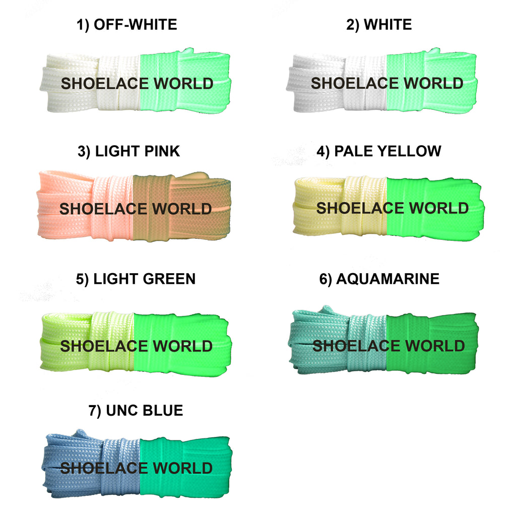 Flat Glow In Dark Shoelaces