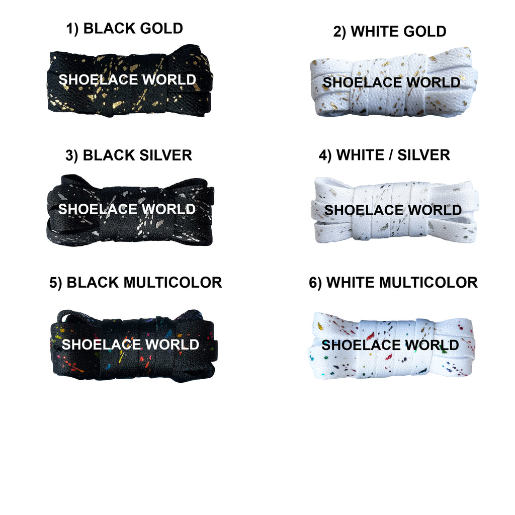 Foil Splatter Flat Shoelaces