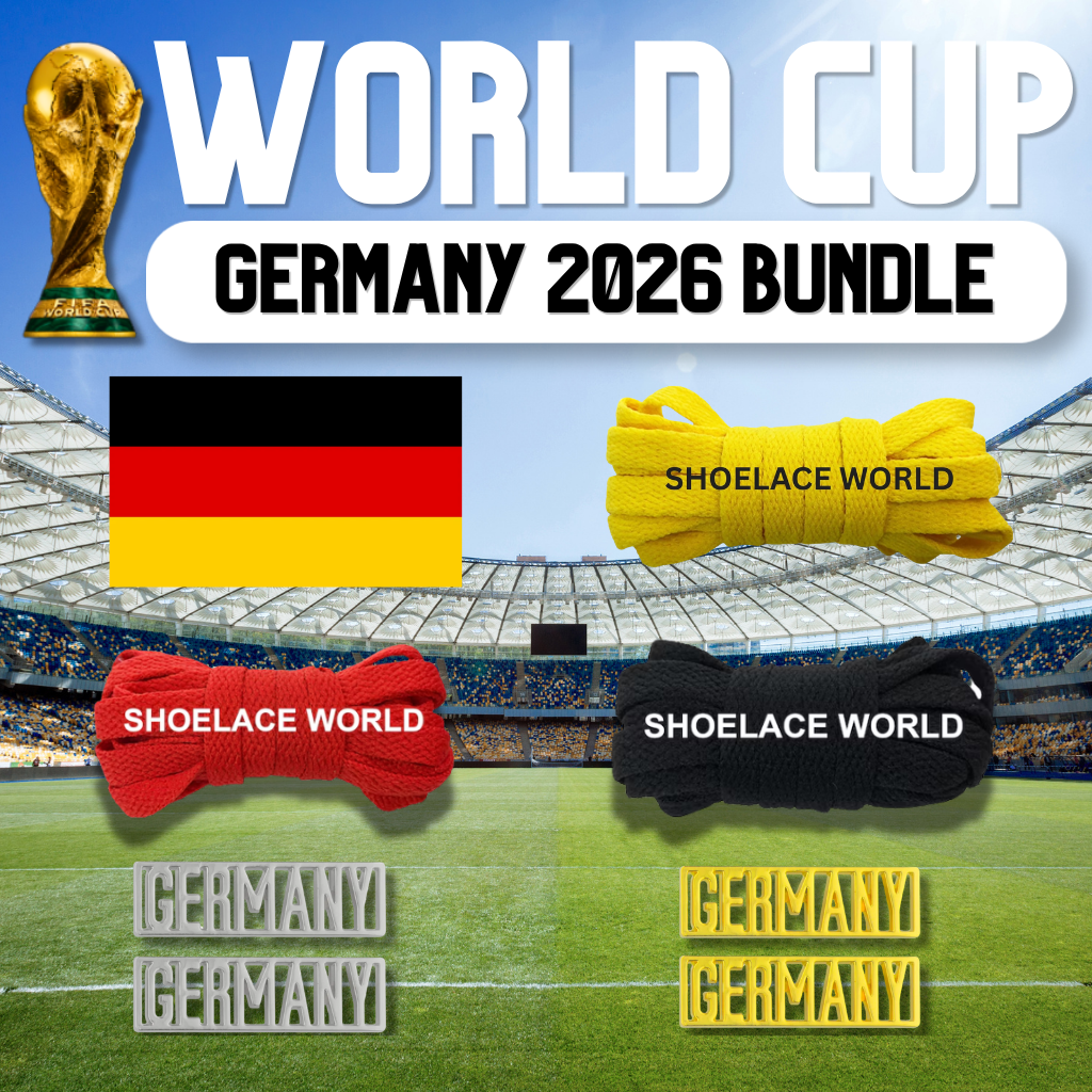 Germany 2026 World Cup Inspired Sneaker Accessory Bundles Flat Shoelaces German Dubraes Fifa Futbol Soccer Accessories