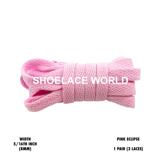 Pink Eclipse Classic Flat Shoelaces 5/16 Inch 8mm Laces Ships Out From The USA Next Day