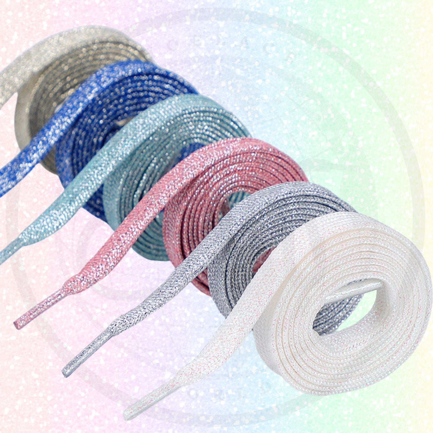 Glamorous Flat Glitter Wide 10mm Shoelaces Best Trendy Shimmer Girly Laces Fast Shipping From The USA Next Day Cute Shoestrings Lacet