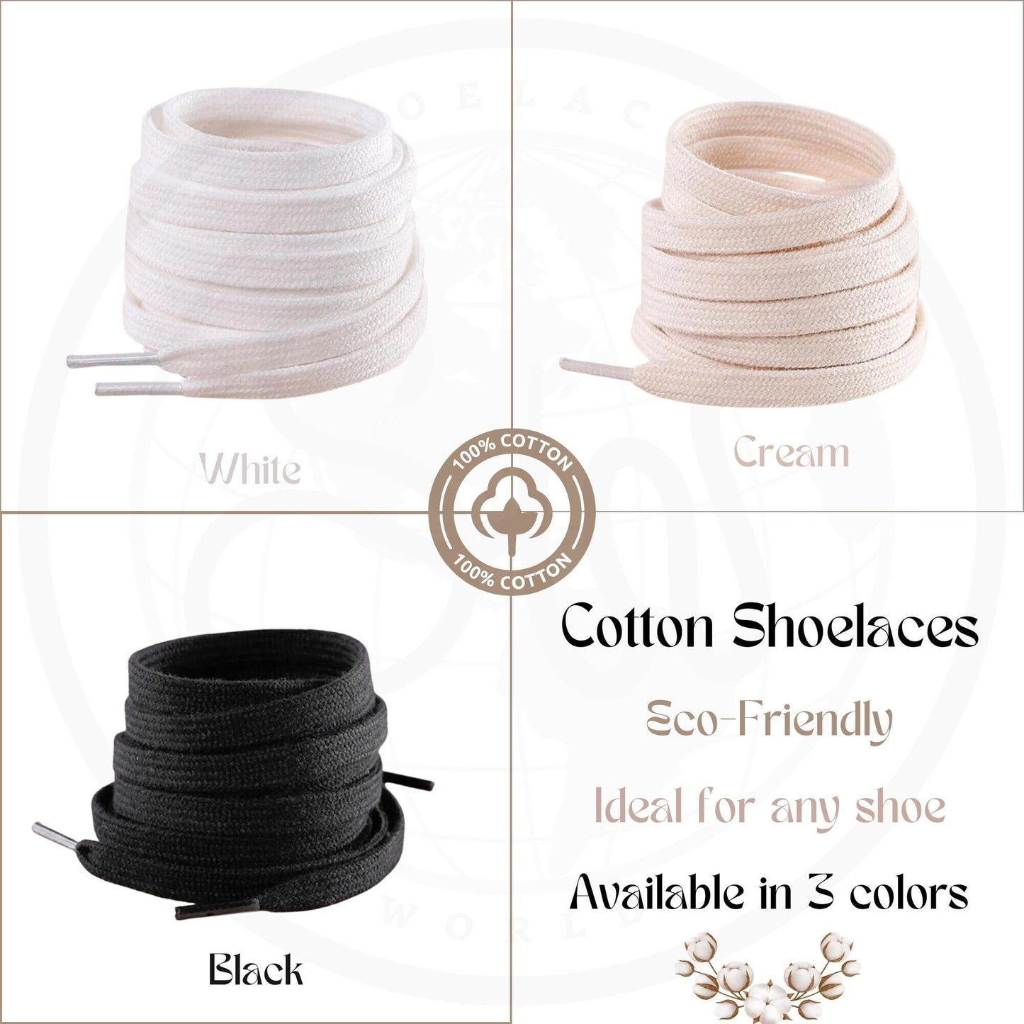 2025 Brand New Cotton Flat Shoelaces Soft Replacement Casual Laces Fast Shipping From The USA Next Day