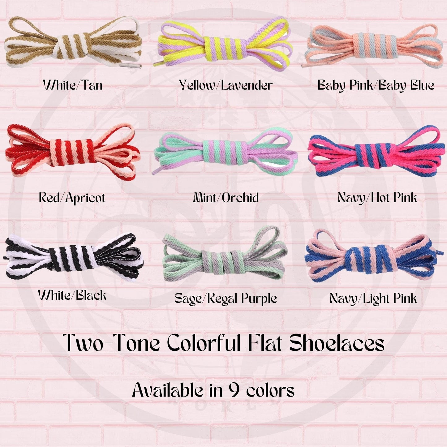 Colorful Double Tone Flat Popular Shoelaces 5/16 Inch Catchy Pattern Pop Laces Ships Out From The USA Next Day 2024