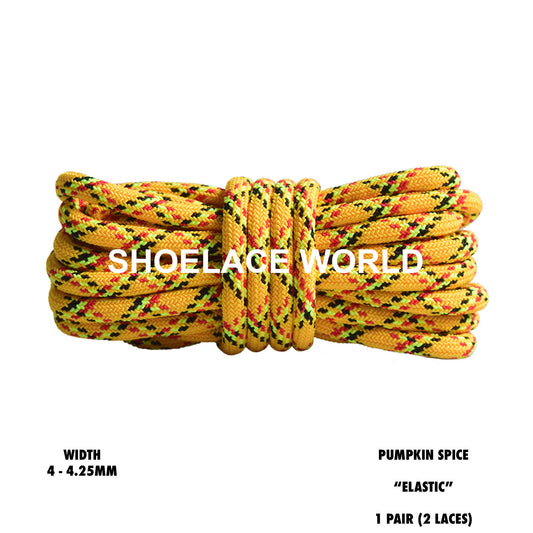 Pumpkin Spice Elastic Rope Multicolor Shoelaces 4.25 mm Laces Ships Out From The USA Next Day