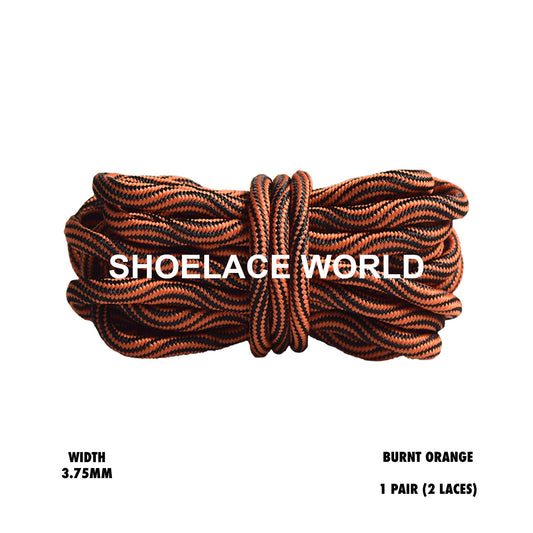 Burnt Orange Swirl Rope Multicolor Shoelaces 3.75 mm Laces Ships Out From The USA Next Day