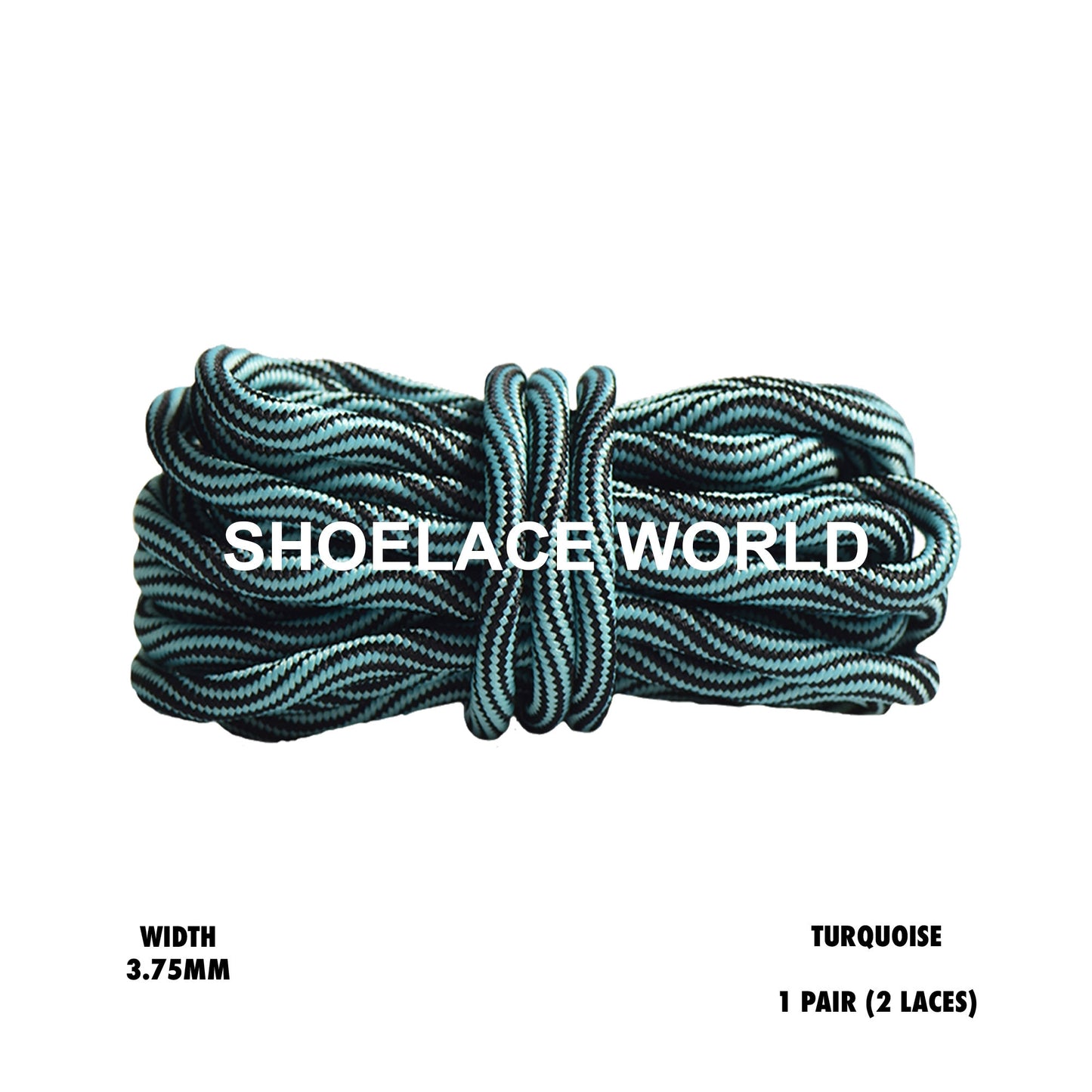 Turquoise Swirl Rope Multicolor Shoelaces 3.75 mm Laces Ships Out From The USA Next Day