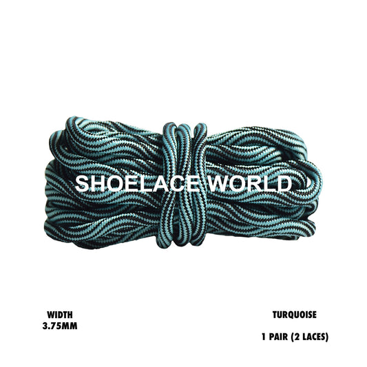 Turquoise Swirl Rope Multicolor Shoelaces 3.75 mm Laces Ships Out From The USA Next Day