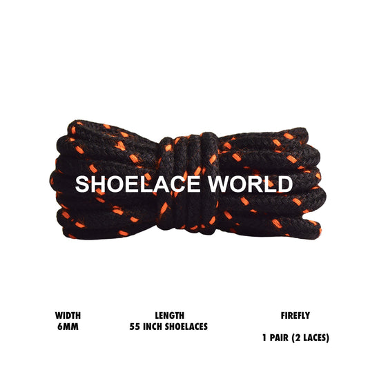 Firefly Braided 55 Inches Round Shoelaces 6mm Colorful Pattern Laces Ships Out From The USA Next Day