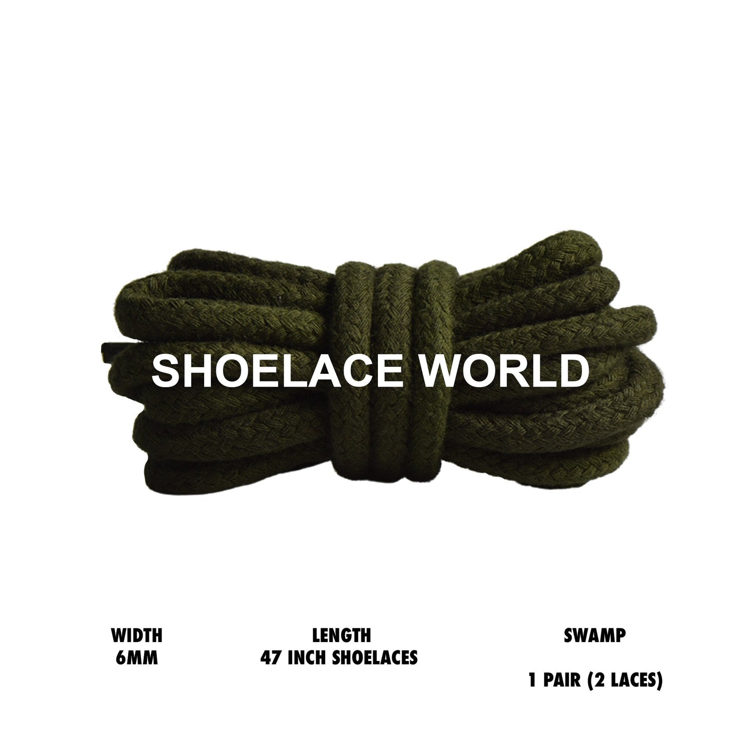 Swamp 47 Inches Rope Shoelaces 6mm Laces Ships Out From The USA Next Day