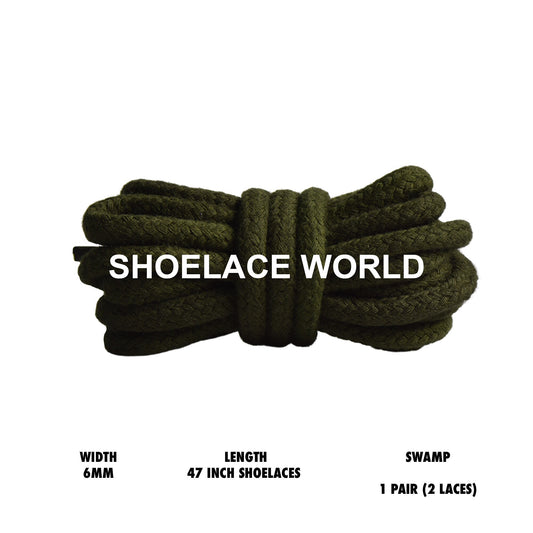 Swamp 47 Inches Rope Shoelaces 6mm Laces Ships Out From The USA Next Day