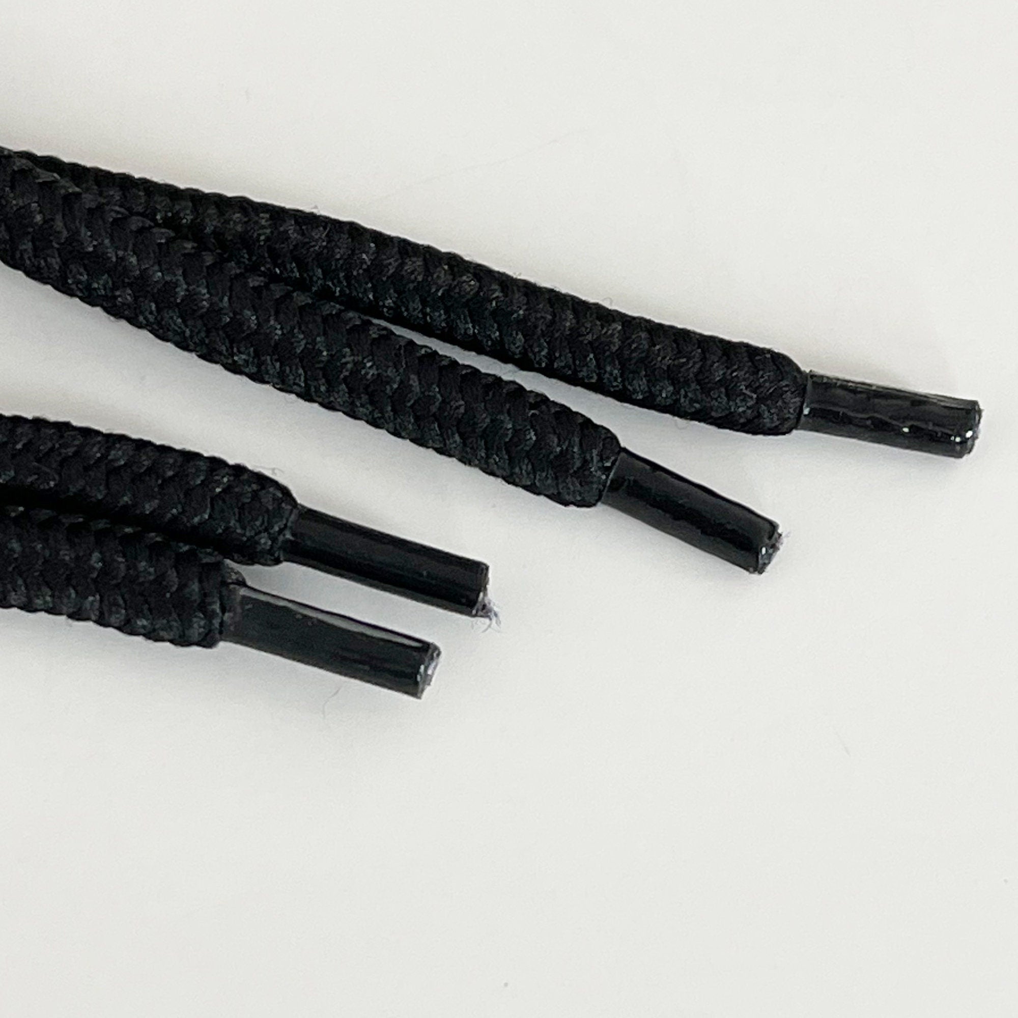 Black Small Tip Round Shoelaces