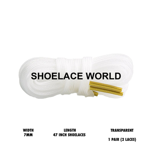 Transparent Hollow 47 Inches Flat Shoelaces 7mm Laces Ships Out From The USA Next Day