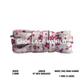 White / Tan / Wine Flower Print 47 Inches Flat Shoelaces 7.5mm Colorful Printed Laces