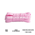 Frozen Pink / Silver Glitter Flat Shoelaces