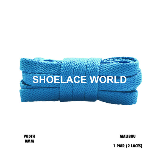 Malibuu Flat Shoelaces 8mm Laces Ships Out From The USA Next Day