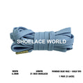 Powder Blue Waxed + Gold Tips 51 Inches Flat Shoelaces 6.25mm Wax Gold Tipped Laces With Aglets
