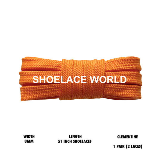 Clementine 51 Inches Double Layer Flat Hollow Shoelaces 8mm Colorful Laces Ships Out From The USA Next Day