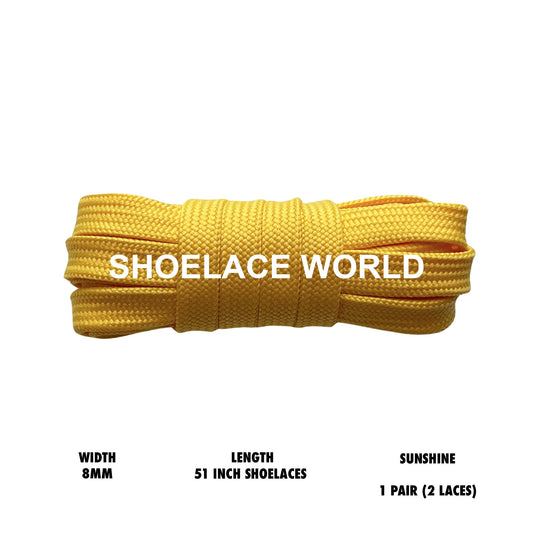 Sunshine 51 Inches Double Layer Flat Hollow Shoelaces 8mm Colorful Laces Ships Out From The USA Next Day