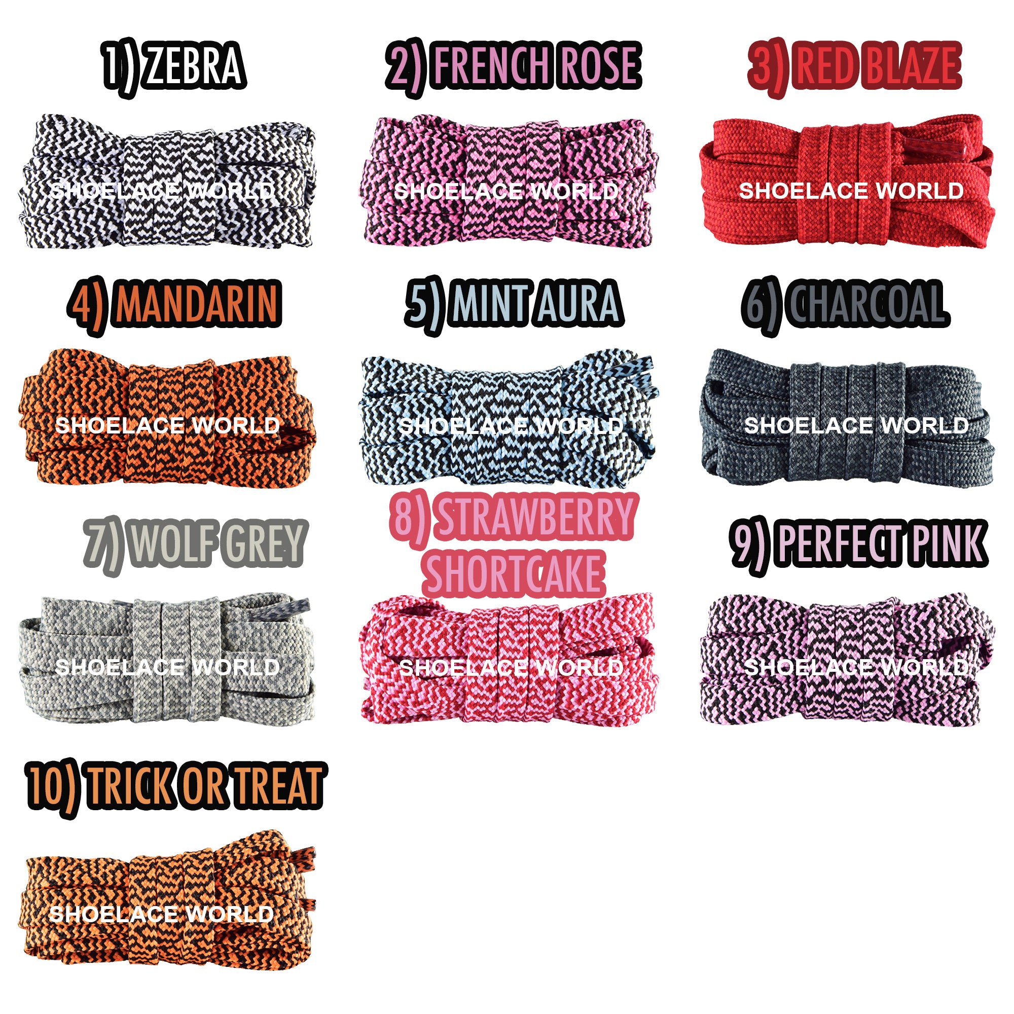 Funky Flat Two Tone Multicolor Shoelaces