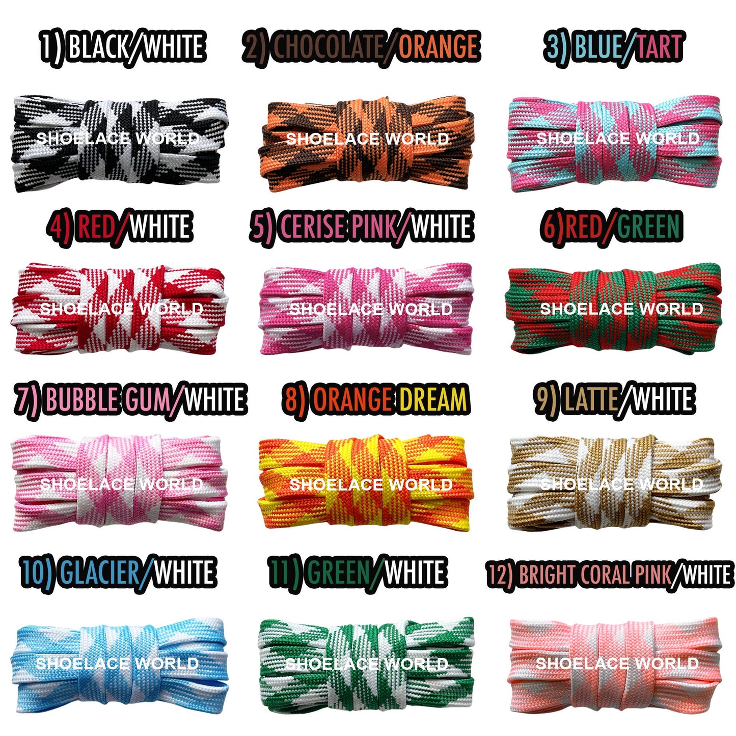 Prism Flat 45 Inches Shoelaces 9mm Colorful Pattern Laces Ships Out From The USA Next Day