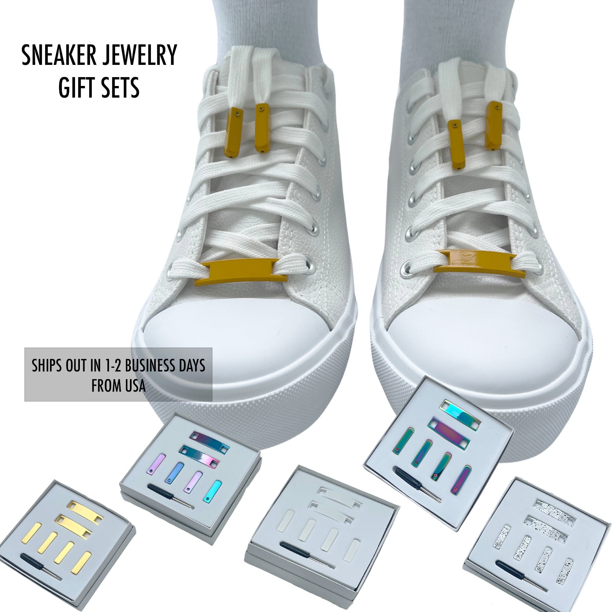 Sneaker Jewelry Gift Sets Metal Shoelace Tags Metal Premium Dubraes Shoe Charms Custom Gift Kit for All Occasions
