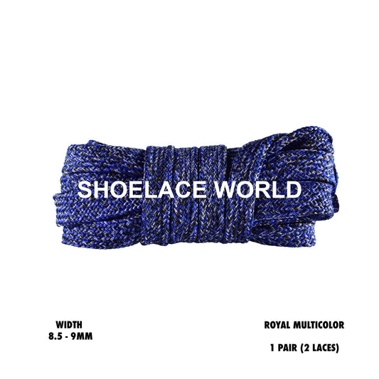 Royal Multicolor Flat Shoelaces 8.5 - 9mm Colorful Pattern Laces Ships Out From The USA Next Day