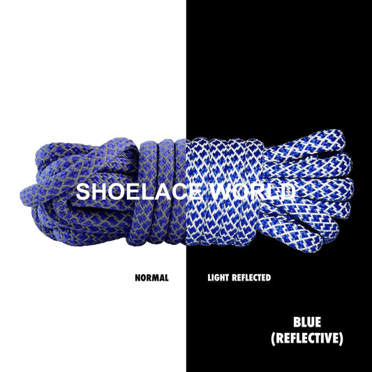 Blue Classic Rope Reflective Shoelaces 5mm Safety Laces Running Casual Ships Out From The USA Next Day