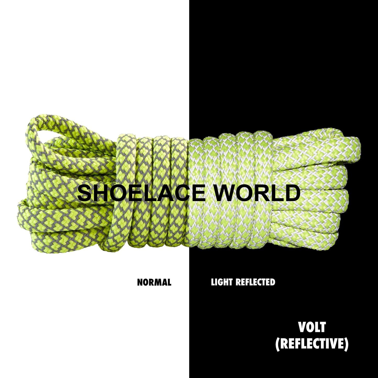 Volt Classic Rope Reflective Shoelaces 5mm Safety Laces Running Casual Ships Out From The USA Next Day