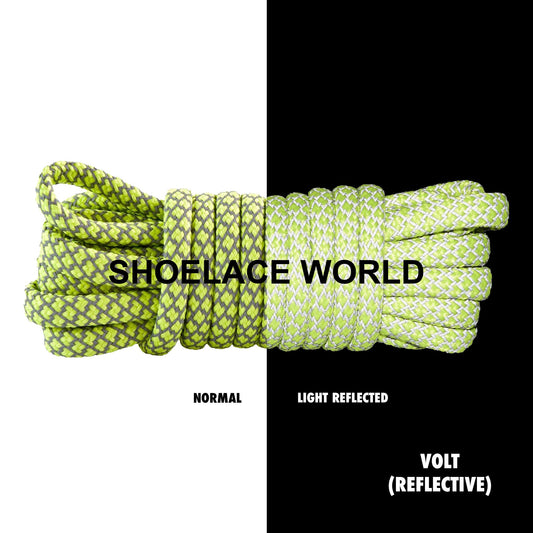 Volt Classic Rope Reflective Shoelaces 5mm Safety Laces Running Casual Ships Out From The USA Next Day