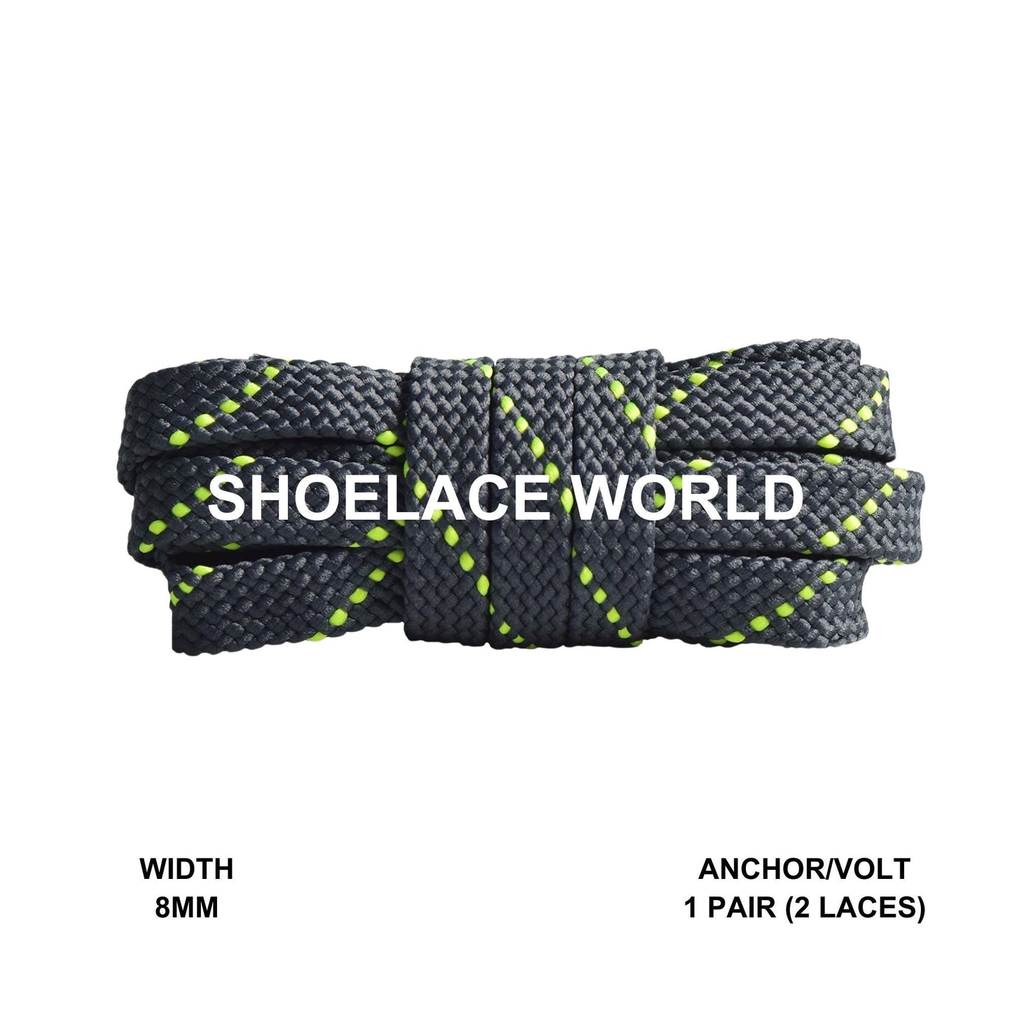 Anchor / Volt Pattern Flat Shoelaces 8mm Colorful Pattern Laces Ships Out From The USA Next Day