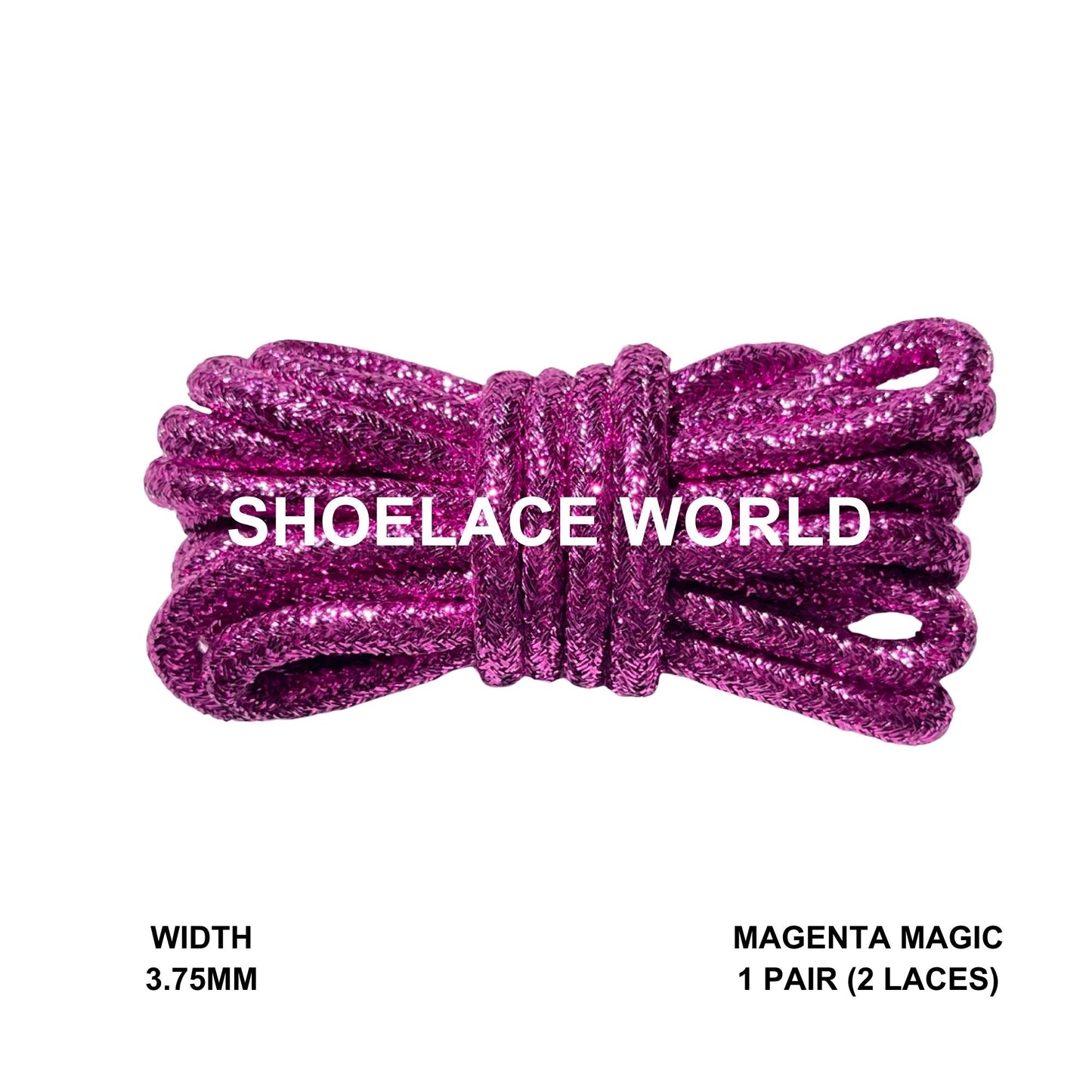 Magenta Magic Glitter Rope Shoelaces 3.75mm Colorful Pattern Laces Ships Out From The USA Next Day